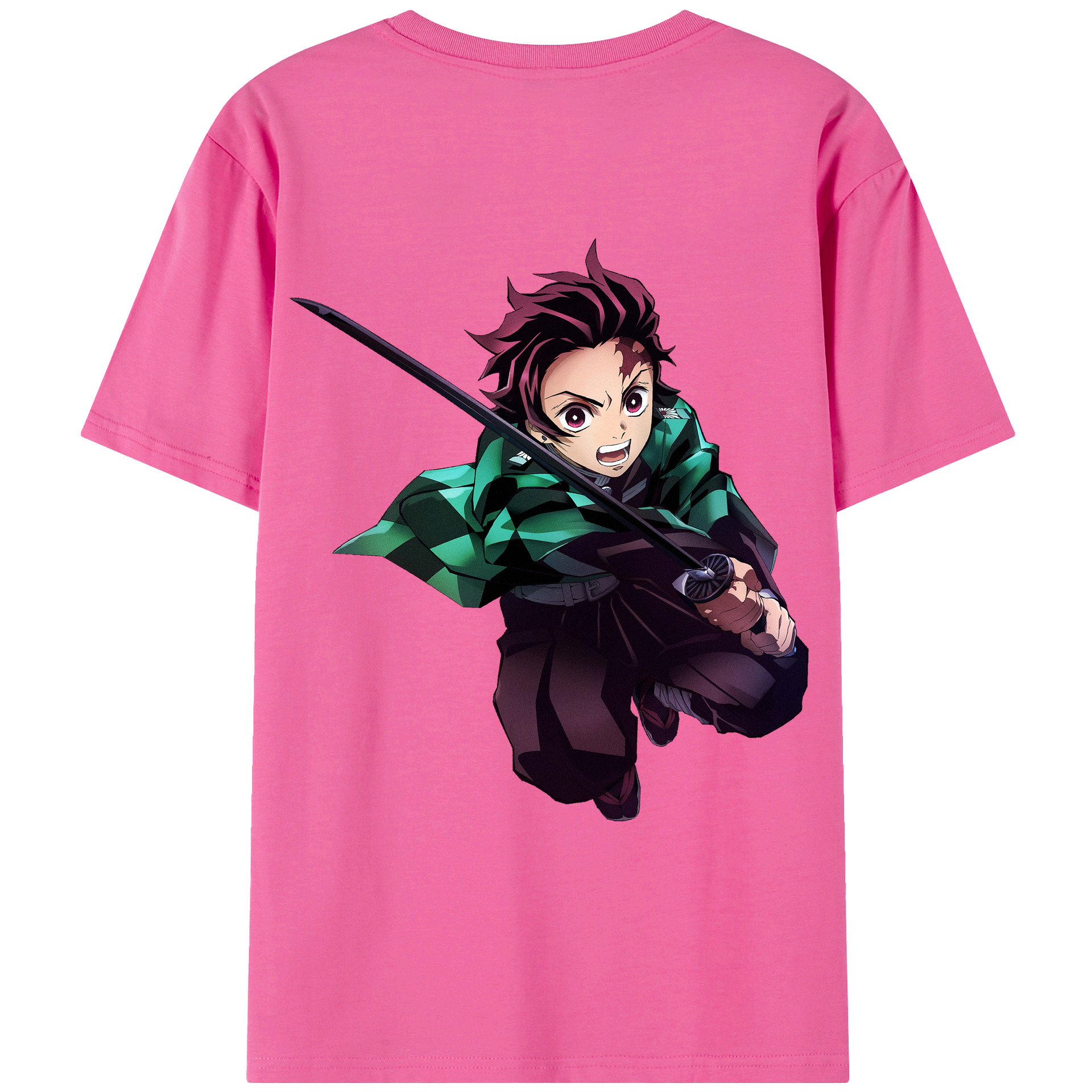 （画像用） 鬼滅の刃 竈門 炭治郎／かまど たんじろう Kamado Tanjirou レディース半袖Tシャツ(バックプリント)